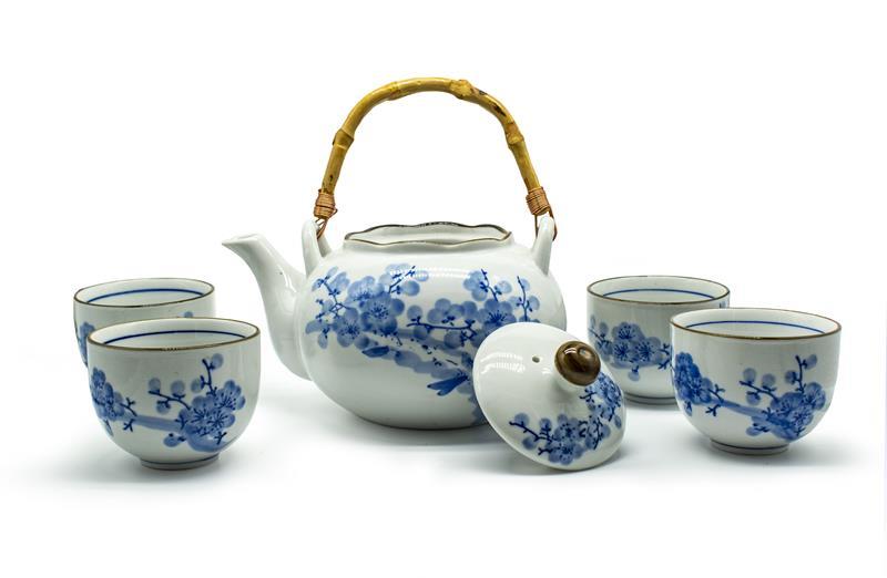 TEA SET- BLUE CHERRY BLOSSOMS,10112