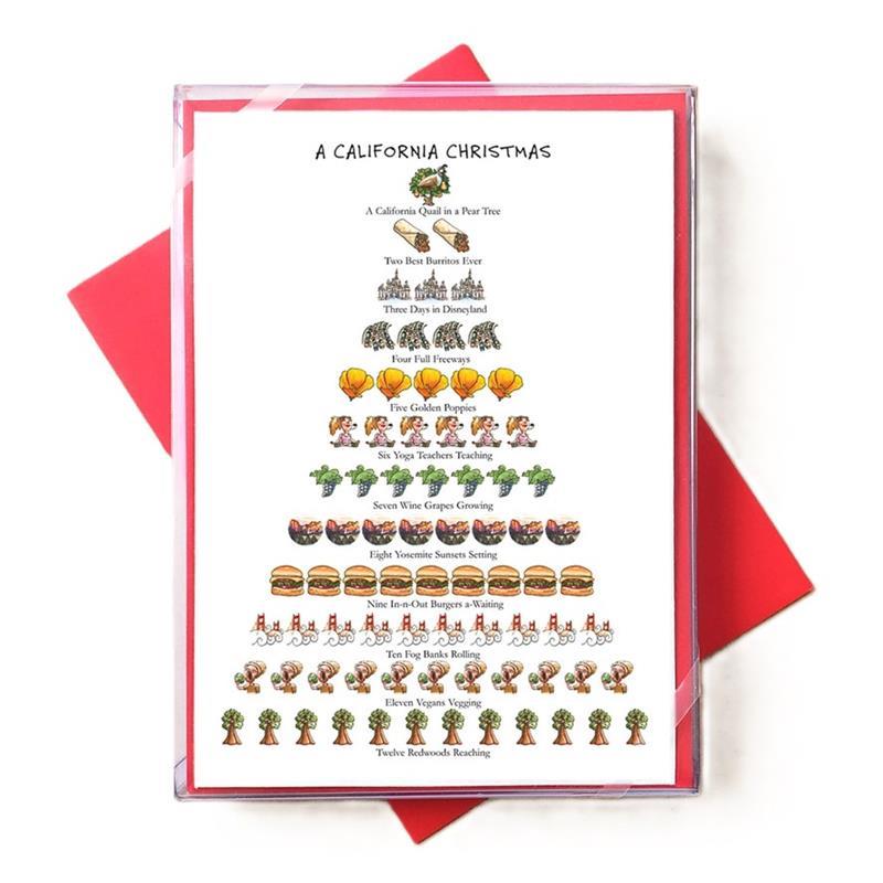 NOTECARDS-12 DAYS OF CALIFORNIA CHRISTMAS,HA1103B