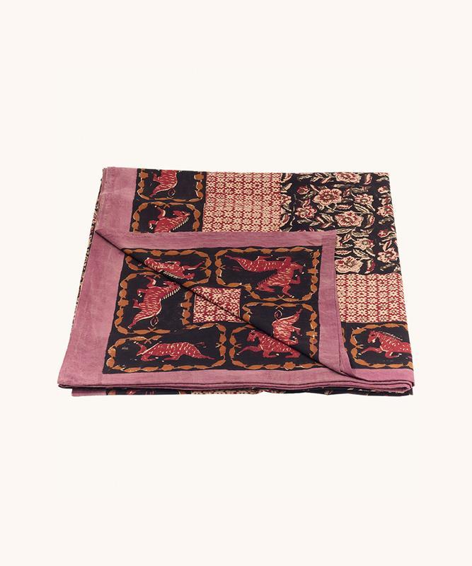 THROW - MAGGIE HORSE DOUBLE COTTON THROW WITH TOTE BAG,1.40.30.113.900.5