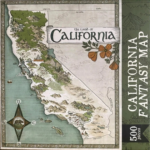 California Fantasy Map - 500 Piece Puzzle