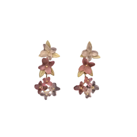 Pink Hydrangea Earrings by Michael Michaud