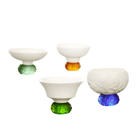 Seasonal Treasures - Bone China and Crystal Sake Set of 4