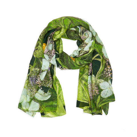 Hydrangea Print Lime Scarf